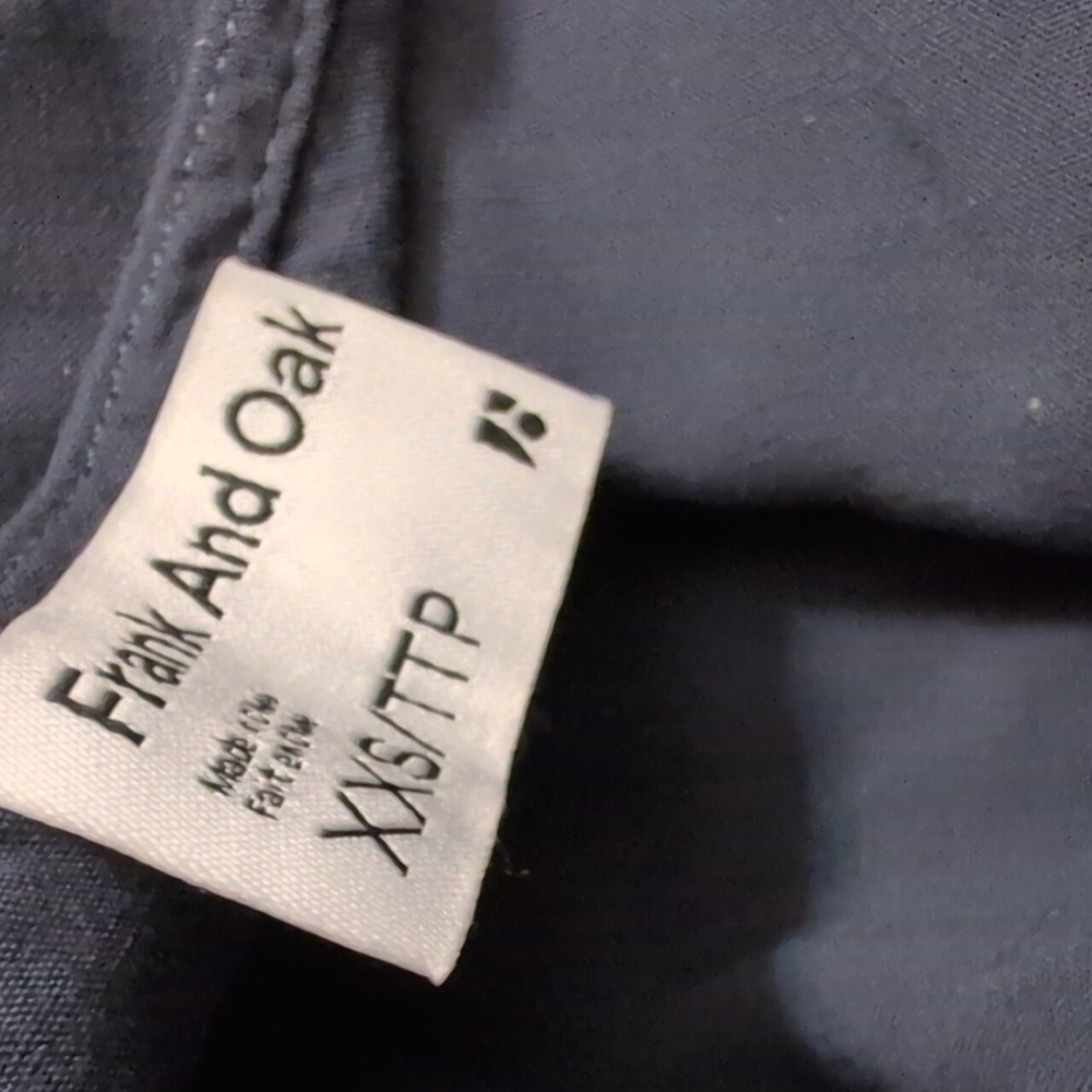 Frank And Oak Baby Blue Cropped Blouse Size Xxs - Picture 4 of 6
